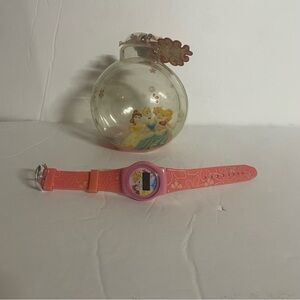 Disney Princess Cinderella, Belle, and Aurora Girls Pink Digital Watch with Case